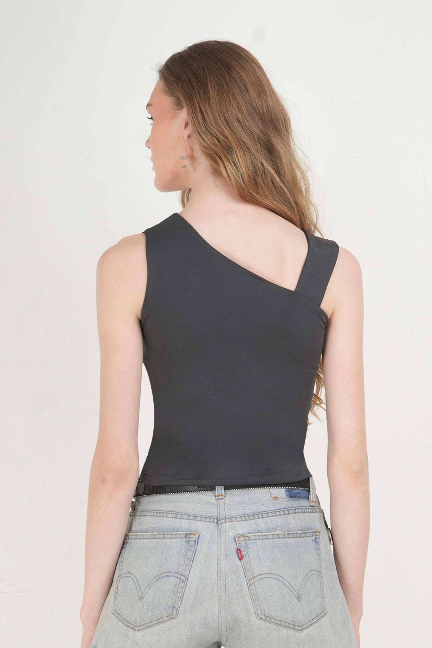 Gray Offside Top