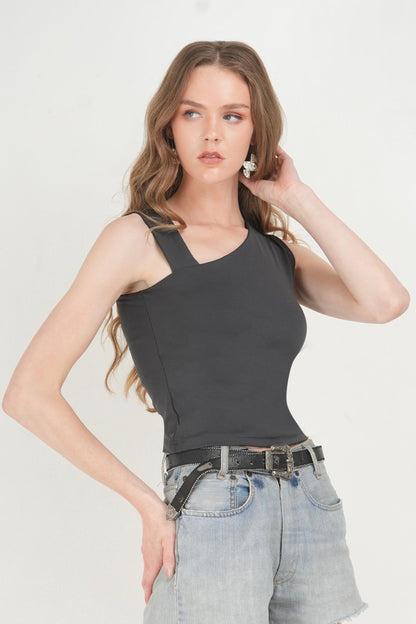 Gray Offside Top