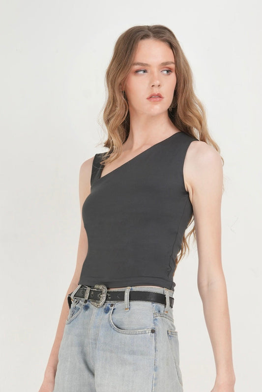 Gray Offside Top