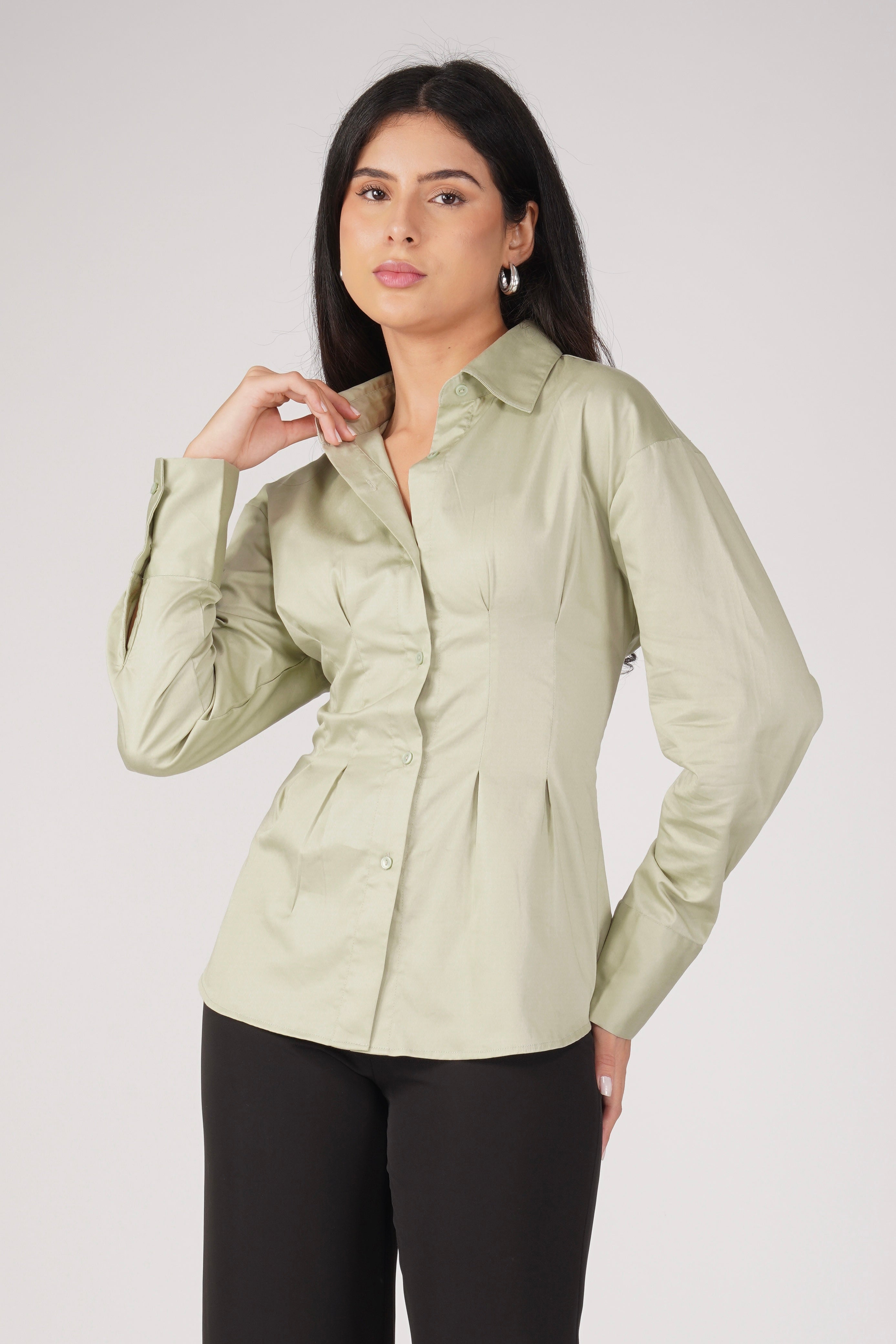 The Cinch Shirt - Sage Green
