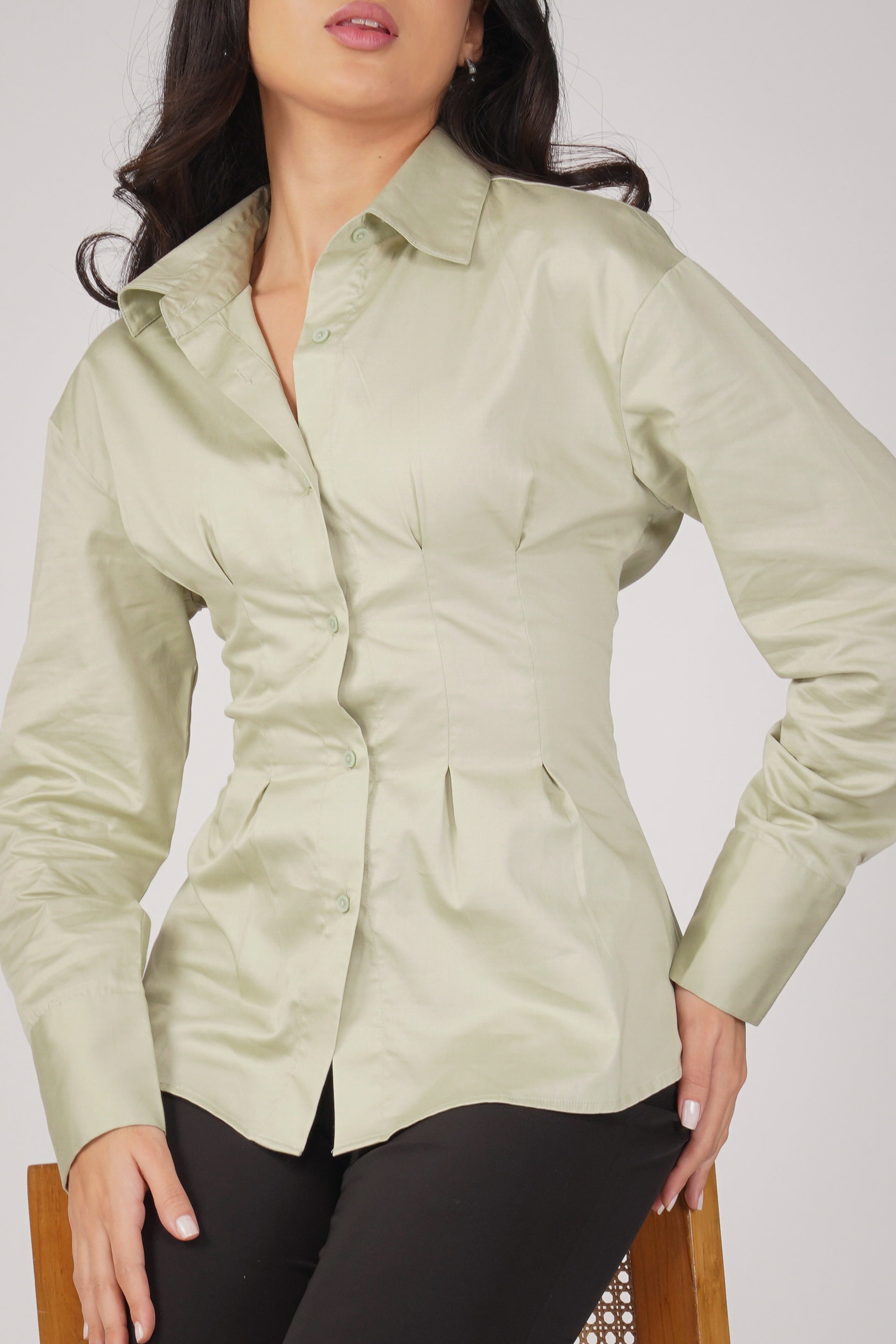 The Cinch Shirt - Sage Green