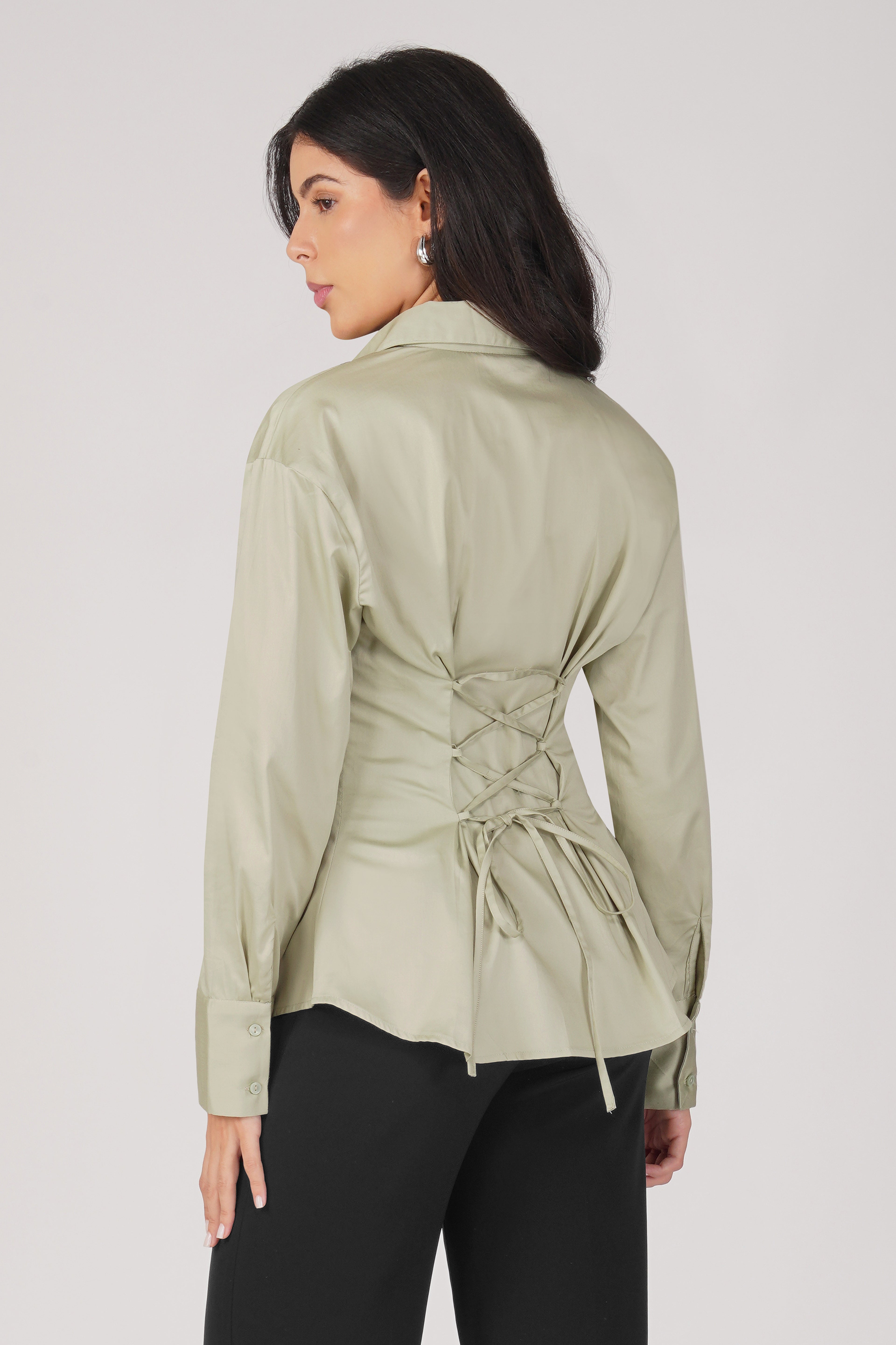 The Cinch Shirt - Sage Green