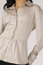 The Cinch Shirt - Beige