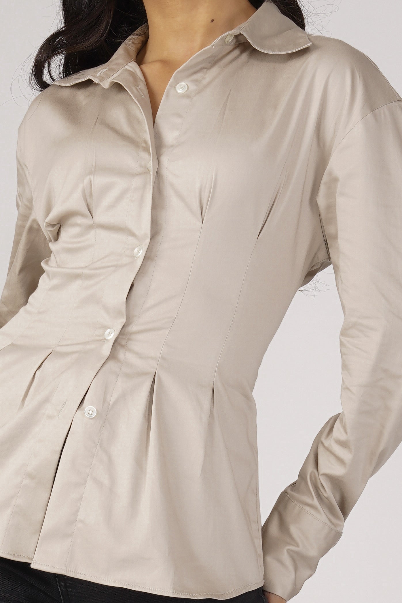 The Cinch Shirt - Beige