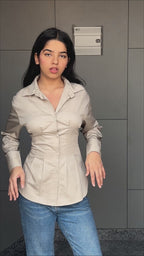 The Cinch Shirt - Beige